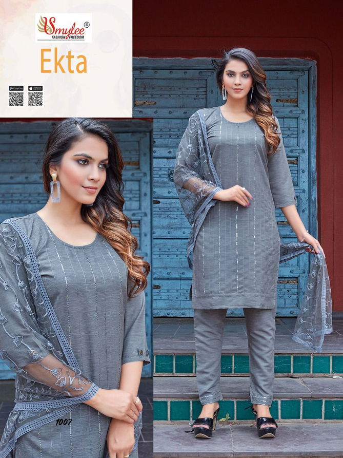 Smylee Ekta Fancy Ethnic Wear Heavy Rayon Ready Made Collection